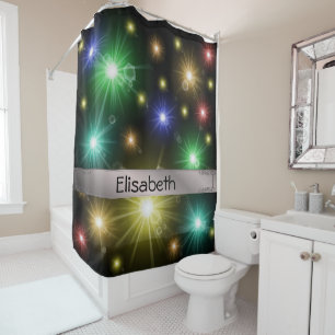 Rideaux De Douche beaucoup de lumières festives colorées brillent do