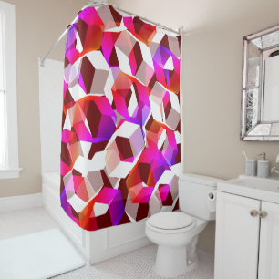 Rideaux De Douche Beaucoup d'hexagones colorés, sur arrière - plan r