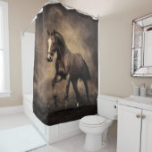 Rideaux De Douche Beautiful horse throw pillow (En situation)