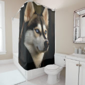 Rideaux De Douche Beautiful Husky Throw Pillow (En situation)