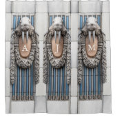 Rideaux De Douche Beaux Arts Walrus Sculpture Monogramme personnalis (Devant)