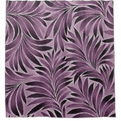 Rideaux De Douche Beaux Feuilles en Eggplant Purple (Devant)