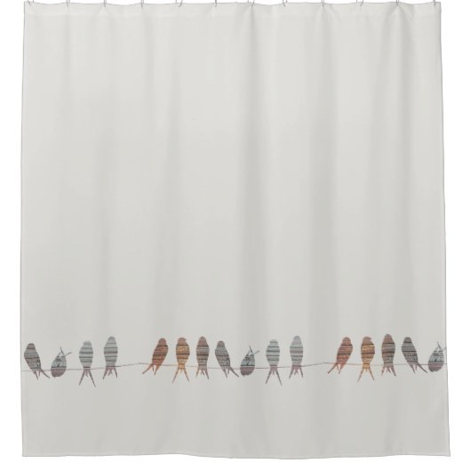 Rideaux De Douche Beaux oiseaux modernes simples sur un fil (Devant)