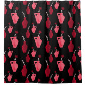 Rideaux De Douche Beaux Plantes en Pots Arrière - plan noir (Devant)