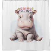 Rideaux De Douche Bébé adorable Hippopotamus (Devant)