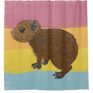 Rideaux De Douche Bébé Capybara Illustration de maudite couleur ra