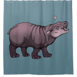 Rideaux De Douche Bébé Hippopotame Nain
