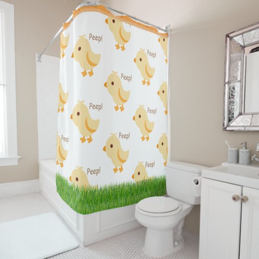 Rideaux De Douche Bébé jaune mignon Enfants (En situation)