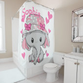 Rideaux De Douche Bébé mignon Eléphant fille (En situation)