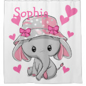 Rideaux De Douche Bébé mignon Eléphant fille (Devant)