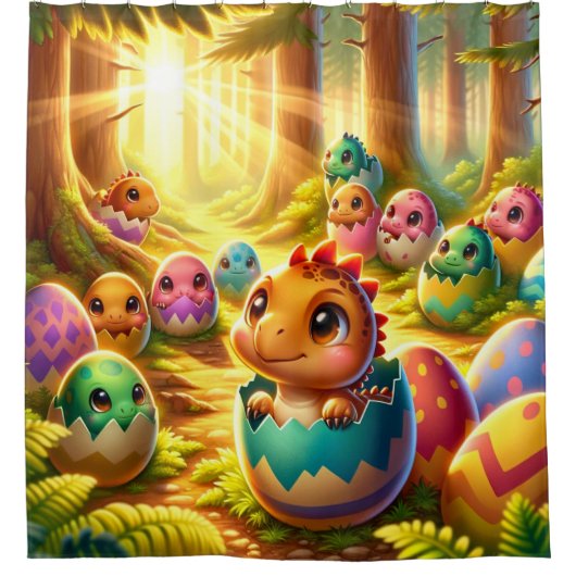 Rideaux De Douche Bébés dragons (Devant)