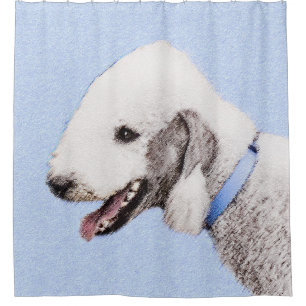 Rideaux De Douche Bedlington Terrier Peinture - Art Chien original