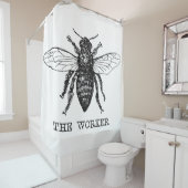 Rideaux De Douche Bee Worker Honey Black Bumblebee (En situation)