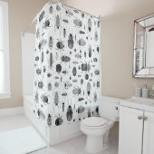 Rideaux De Douche Beetle noir et blanc (En situation)