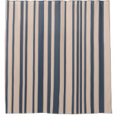 Rideaux De Douche Beige/Bleu Profond Simple Motif élégant (Devant)