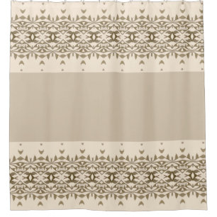 Rideaux De Douche Beige Crémeux Avec Brown Cuivre