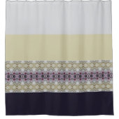 Rideaux De Douche Beige Gris Et Violet (Devant)