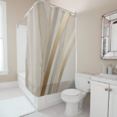Rideaux De Douche Beige Or Tan Gris Abstrait (En situation)