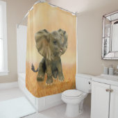 Rideaux De Douche Bel éléphant africain de bébé (En situation)