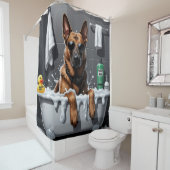 Rideaux De Douche Belge Malinois Sloppy Sleepy Cute Funny (En situation)
