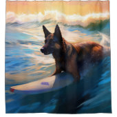 Rideaux De Douche Belge Shepherd Beach Surf Peinture (Devant)