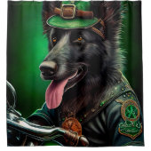 Rideaux De Douche Belgian Shepherd conduite vélo St. Patrick's Day (Devant)