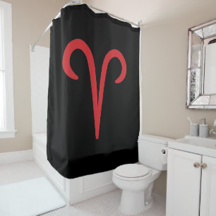 Rideaux De Douche Bélier Astrologie Zodiaque Rouge Mars Avril Annive