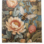 Rideaux De Douche Belle Abeille De Jardin Avec Fleurs Protea (Devant)