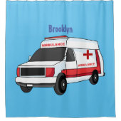 Rideaux De Douche Belle ambulance rouge caricature van (Devant)