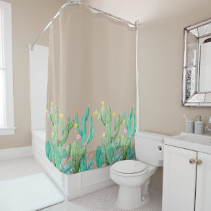 Rideaux De Douche Belle aquarelle Cactus Sud-Ouest Désert Cactus