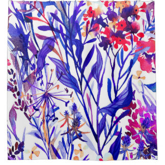 Rideaux De Douche Belle aquarelle fleurie sans couture motif