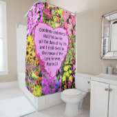 RIDEAUX DE DOUCHE BELLE CONCEPTION FLORALE PSALM 23 (En situation)