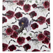 Rideaux De Douche Belle déplaisante | Roses gothiques foncés avec ch (Devant)