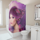 Rideaux De Douche belle fée d'Imaginaire aux fleurs violettes (En situation)
