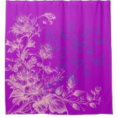 Rideaux De Douche Belle Flore violette et papillons (Devant)