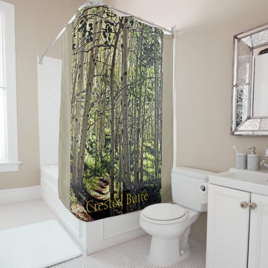 Rideaux De Douche Belle Grove d'Aspen Trees en Butte Crested (En situation)
