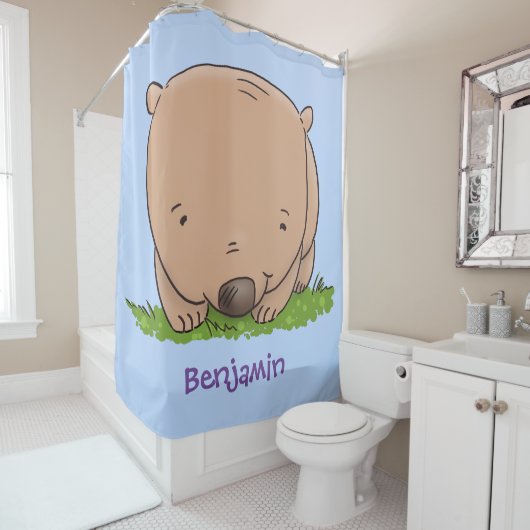 Rideaux De Douche Belle illustration de dessin animé de bébé wombat (En situation)