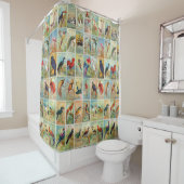 Rideaux De Douche Belle illustration tropicale de 19ème siècle (En situation)