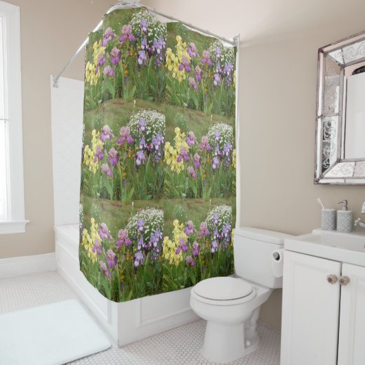 Rideaux De Douche Belle Iris Fleur violet Fleur Photo (En situation)