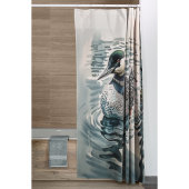 Rideaux De Douche belle laine sur l'eau en aquarelle