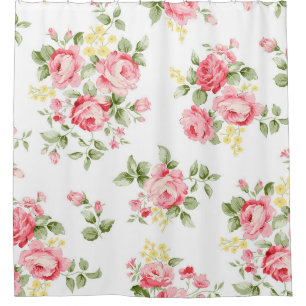 Rideaux De Douche Belle motif de fleur rose, petite bouqu fleurie
