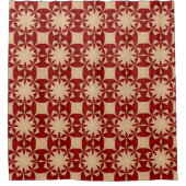 Rideaux De Douche Belle Motif rouge foncé et beige (Devant)