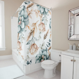 Rideaux De Douche Belle motif sans couture fleurie avec vintage