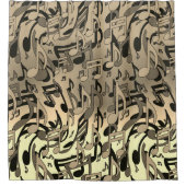 Rideaux De Douche Belle musique Sepia Lively Notes musicales (Devant)