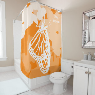 Rideaux De Douche Belle Orange Bonjour Magnifique Monarque Papillon
