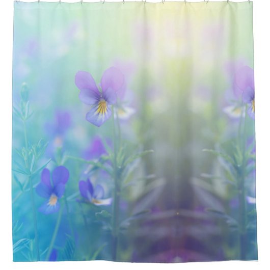 Rideaux De Douche Belle Pansy Garden Fleurs Florales (Devant)