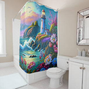 Rideaux De Douche belle plage des amoureux de phare