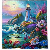 Rideaux De Douche belle plage des amoureux de phare (Devant)