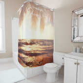 Rideaux De Douche Belle plage d'or hawaïenne (En situation)