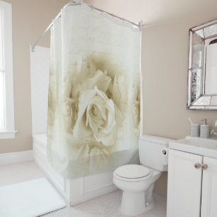 Rideaux De Douche Belle rose blanche